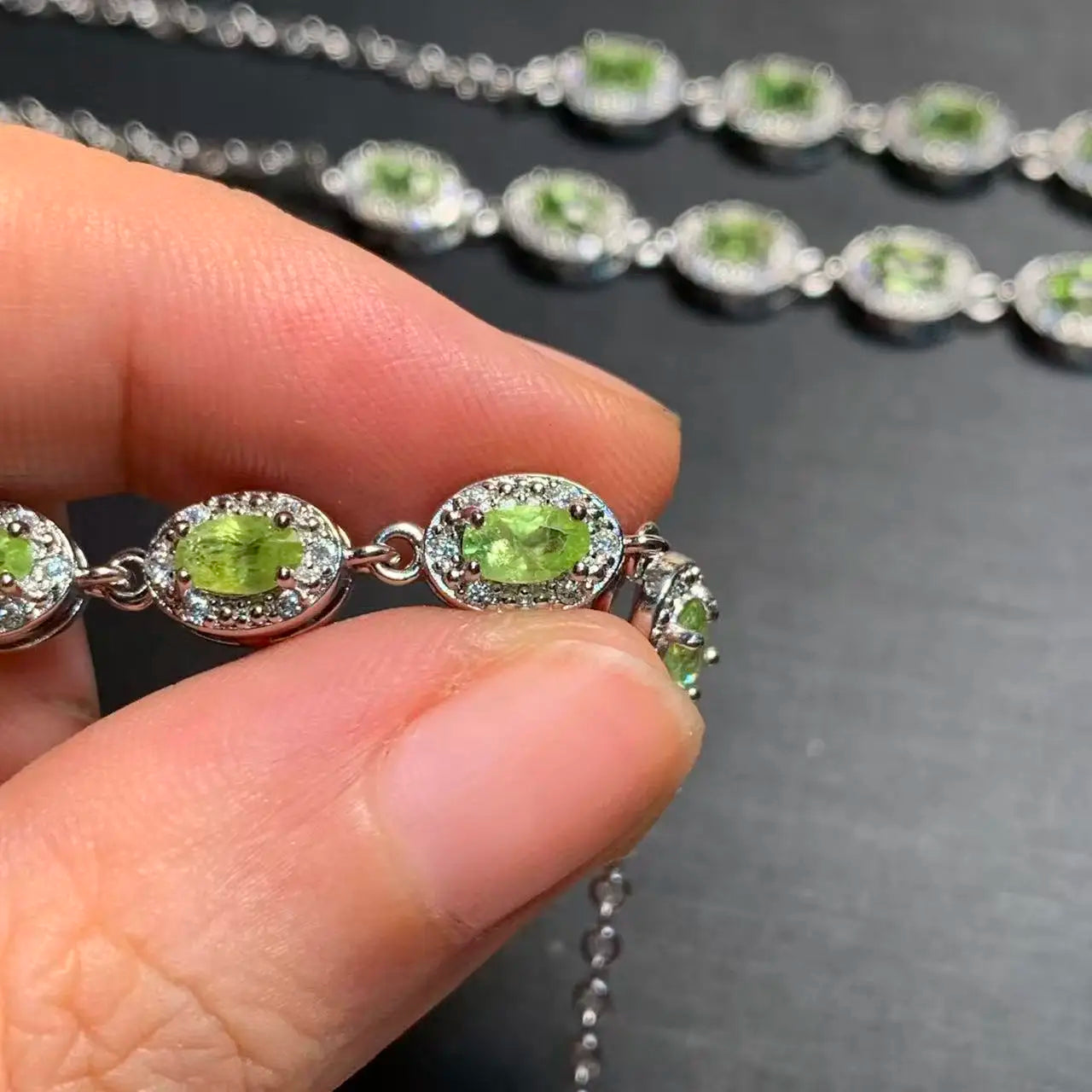 Bracelet Chancy Peridots naturels