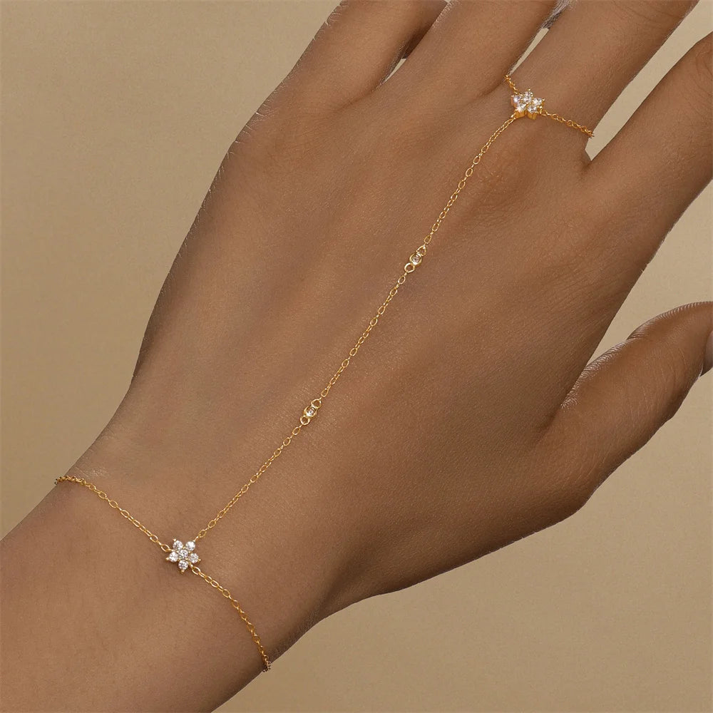 Bracelet bague Zineb argent zirconium