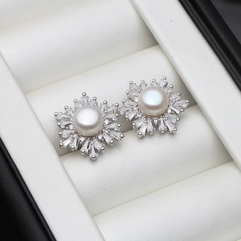 Boucles d'oreilles Pearl argent et perles authentiques