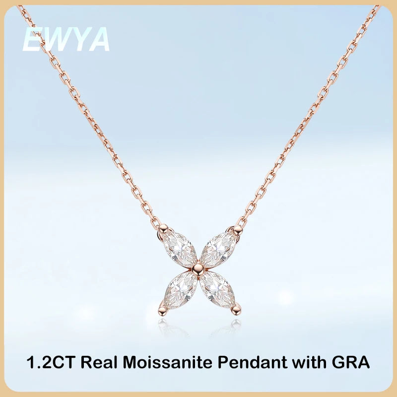 Collier Ewya argent moissanite
