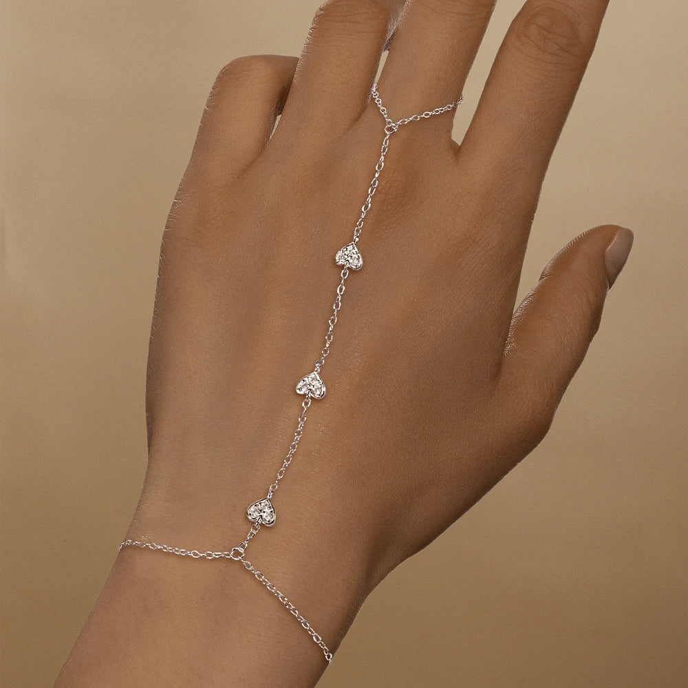 Bracelet bague Zineb argent zirconium