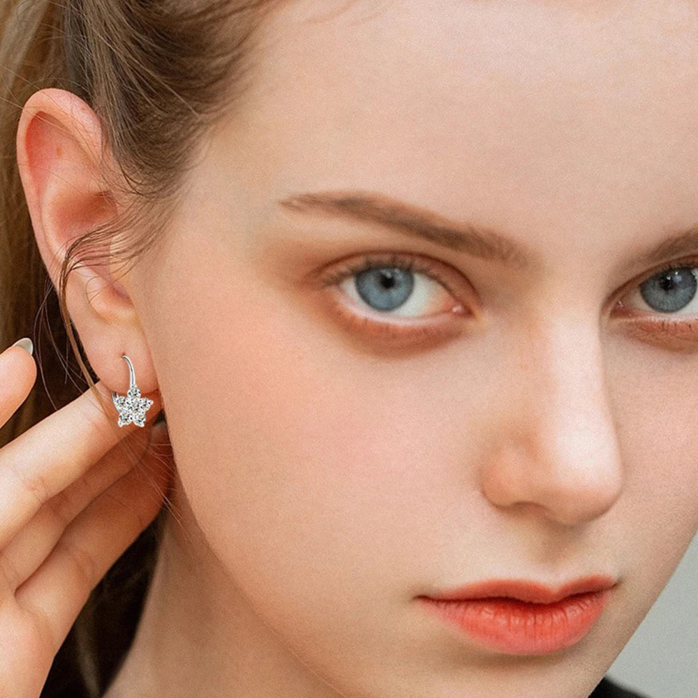 Boucles d'oreilles Live argent et moissanite diamand