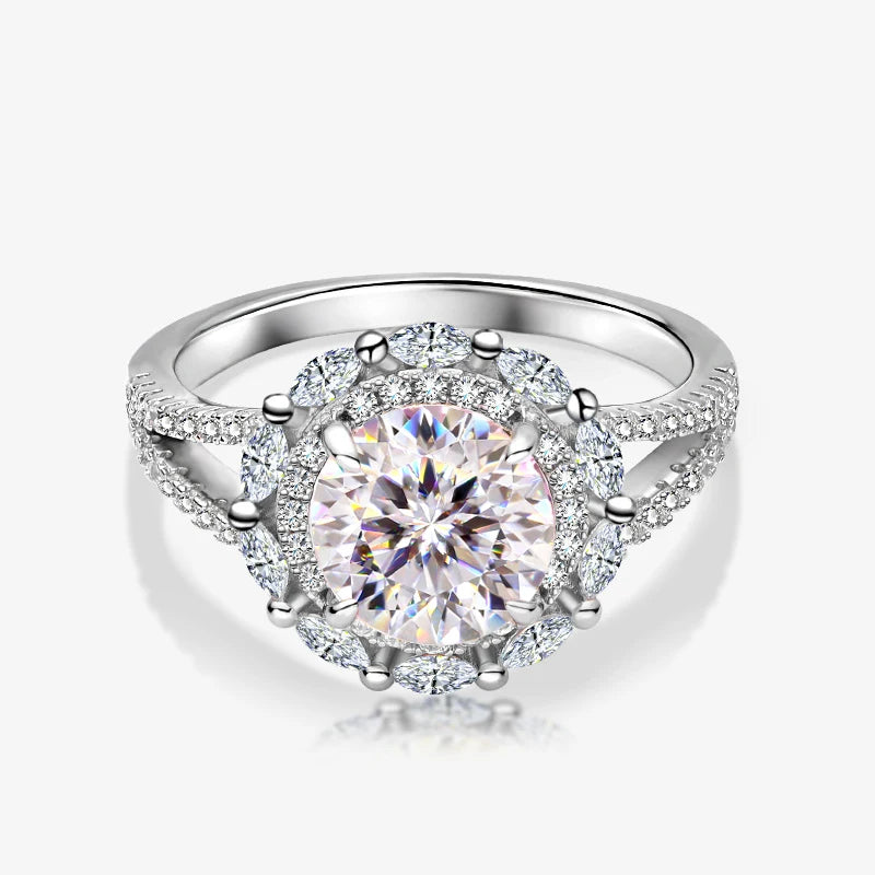 Bague Lovely argent et moissanite diamand