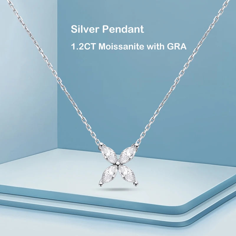 Collier Ewya argent moissanite