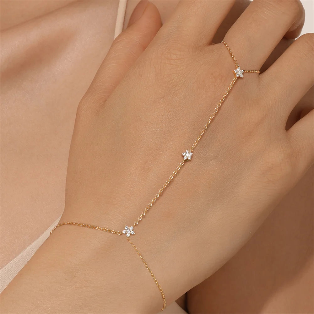 Bracelet bague Zineb argent zirconium