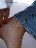 Chaîne de pied papillon or laminé 14k