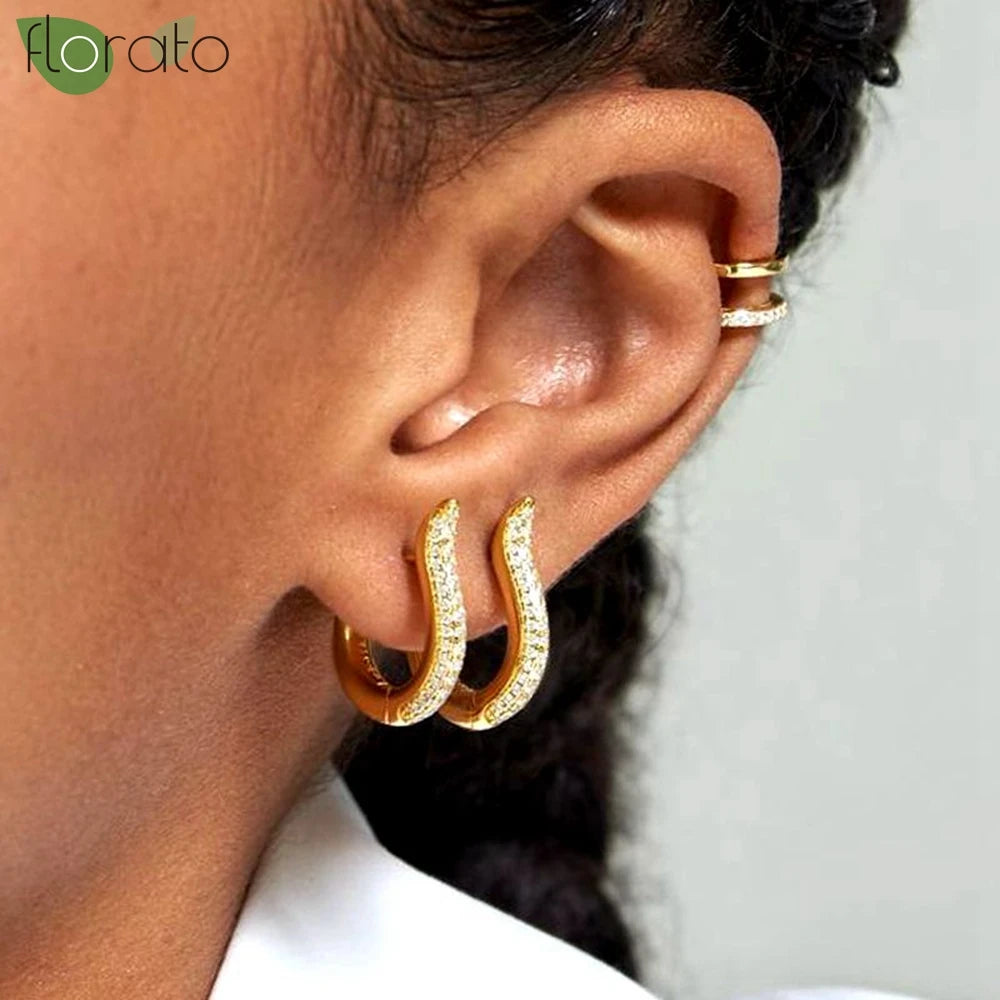 Boucles d'oreilles Valentina argent et zirconium