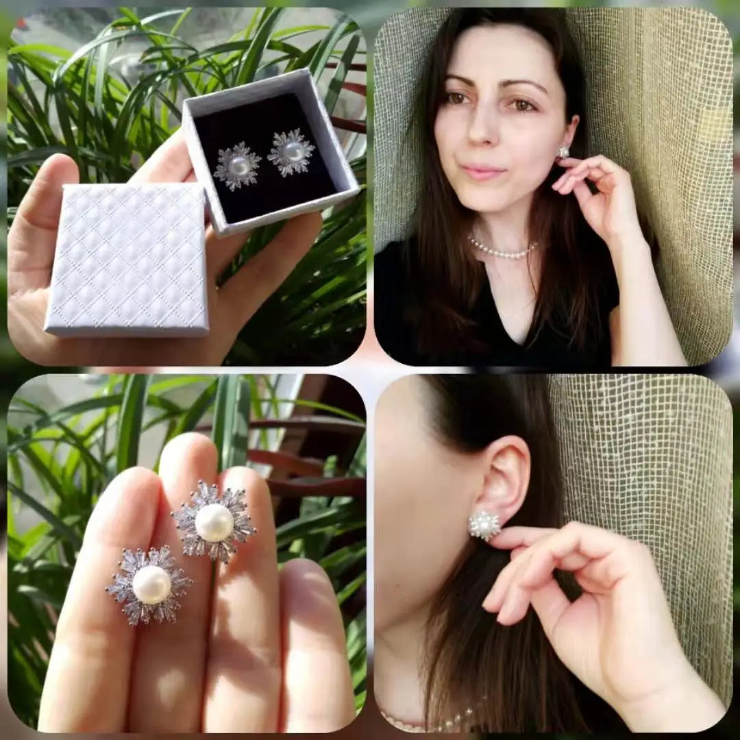 Boucles d'oreilles Pearl argent et perles authentiques