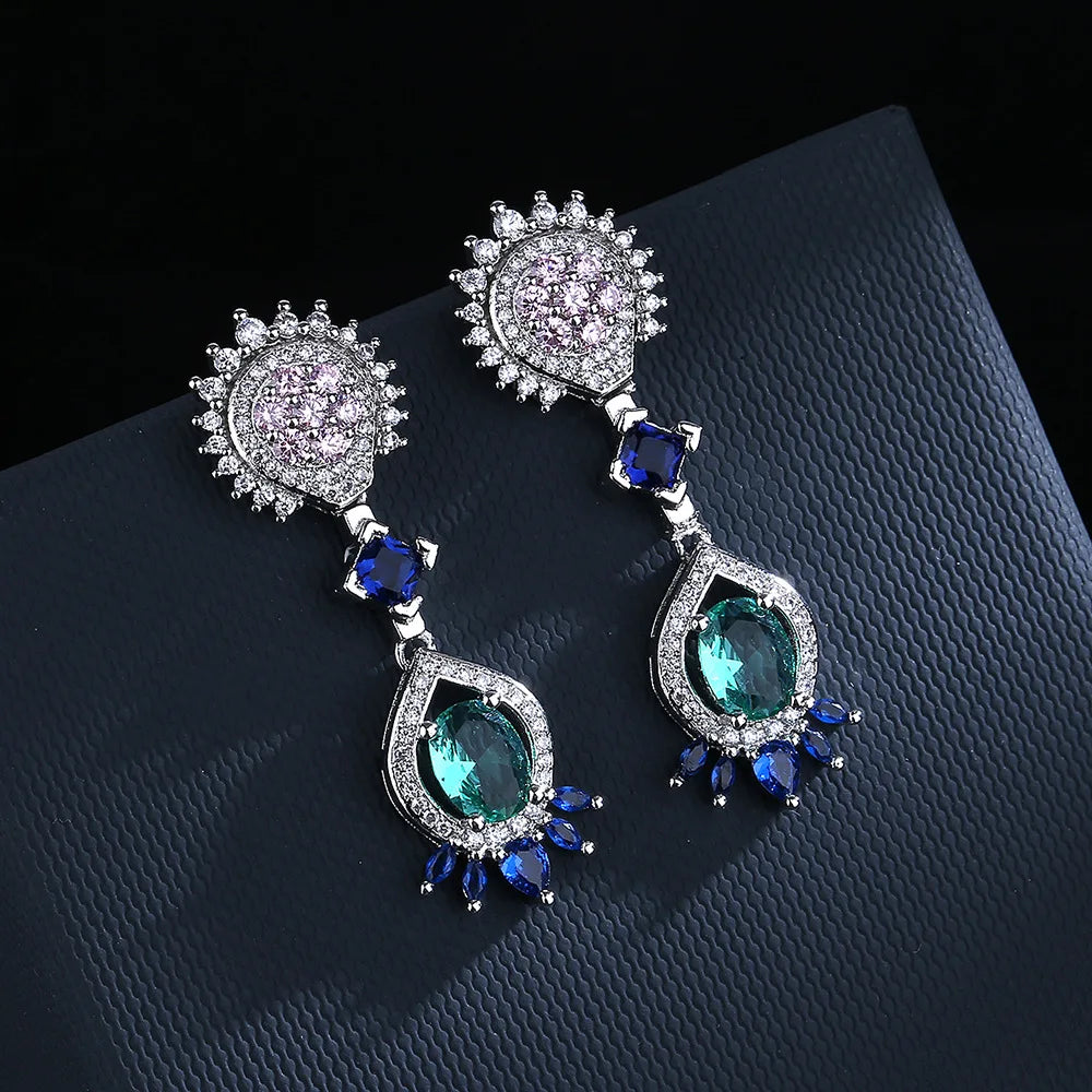 Boucles d'oreilles Cheryne argent zirconium cristal