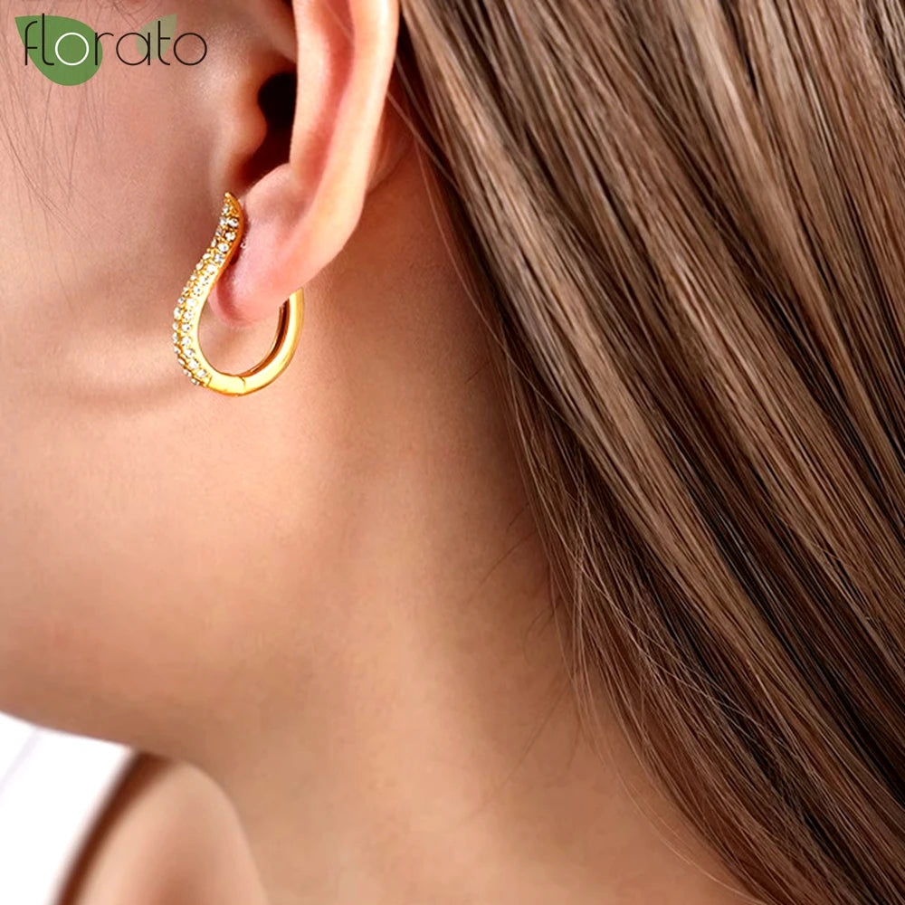 Boucles d'oreilles Valentina argent et zirconium