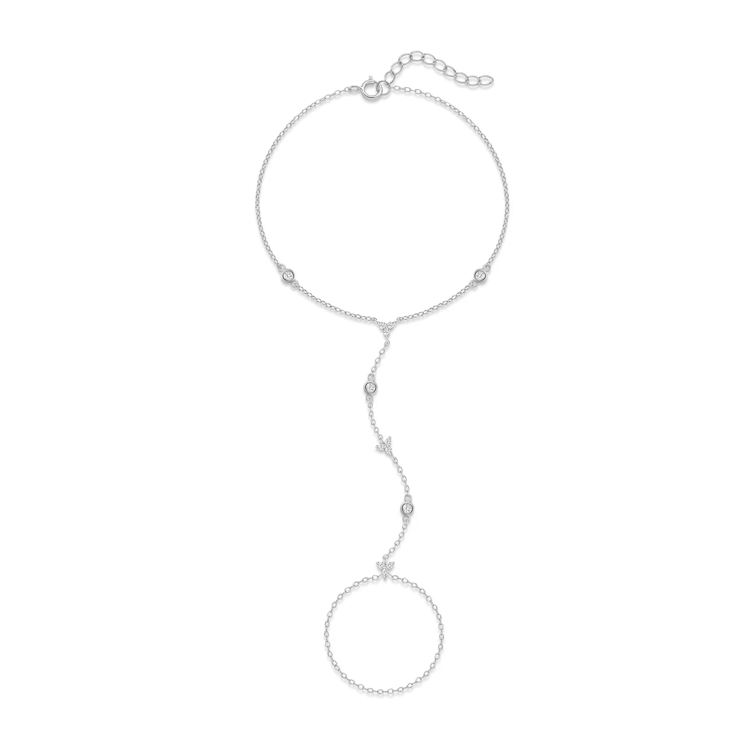 Bracelet bague Zineb argent zirconium
