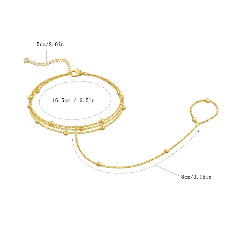 Bracelet bague minimaliste doré ou argenté