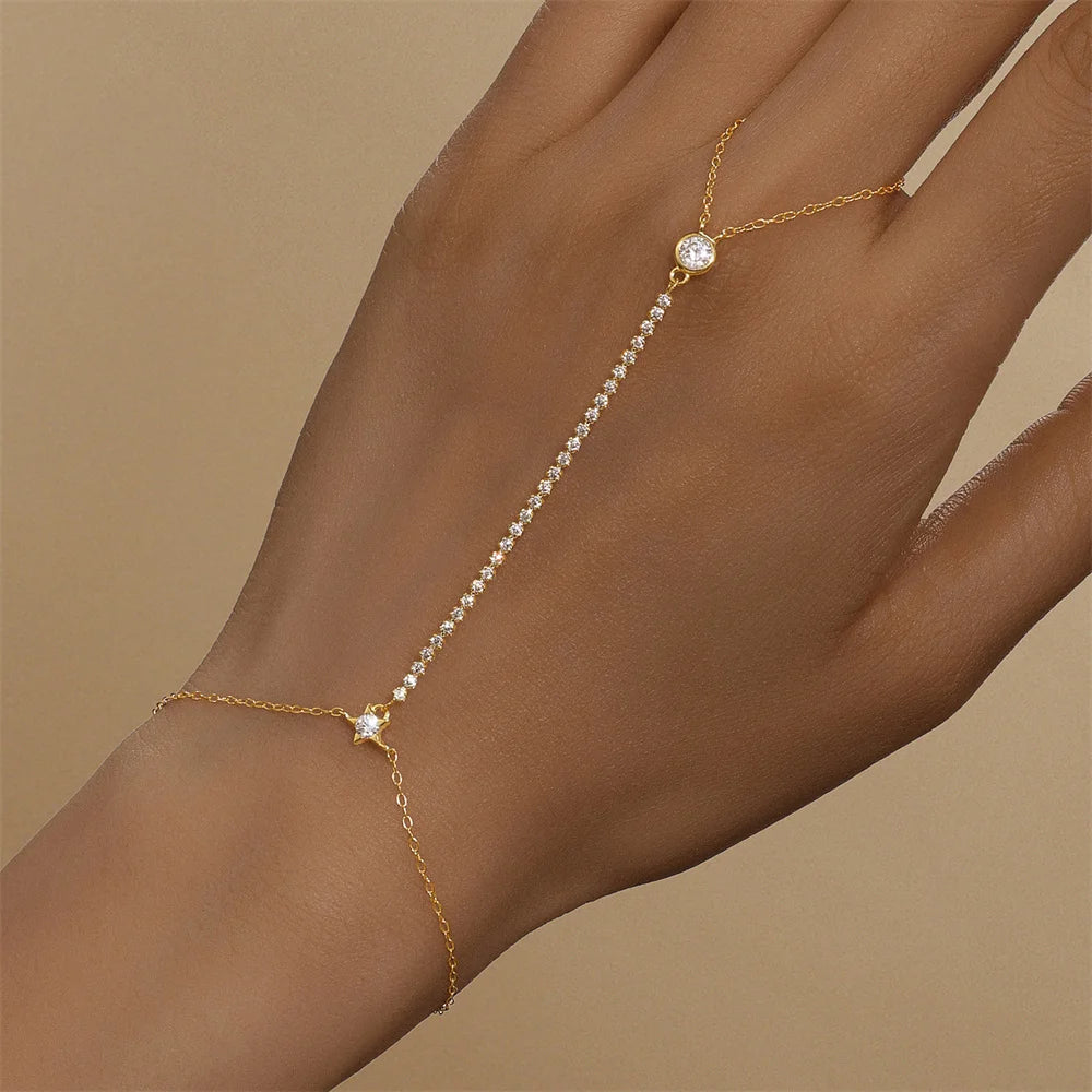 Bracelet bague Zineb argent zirconium