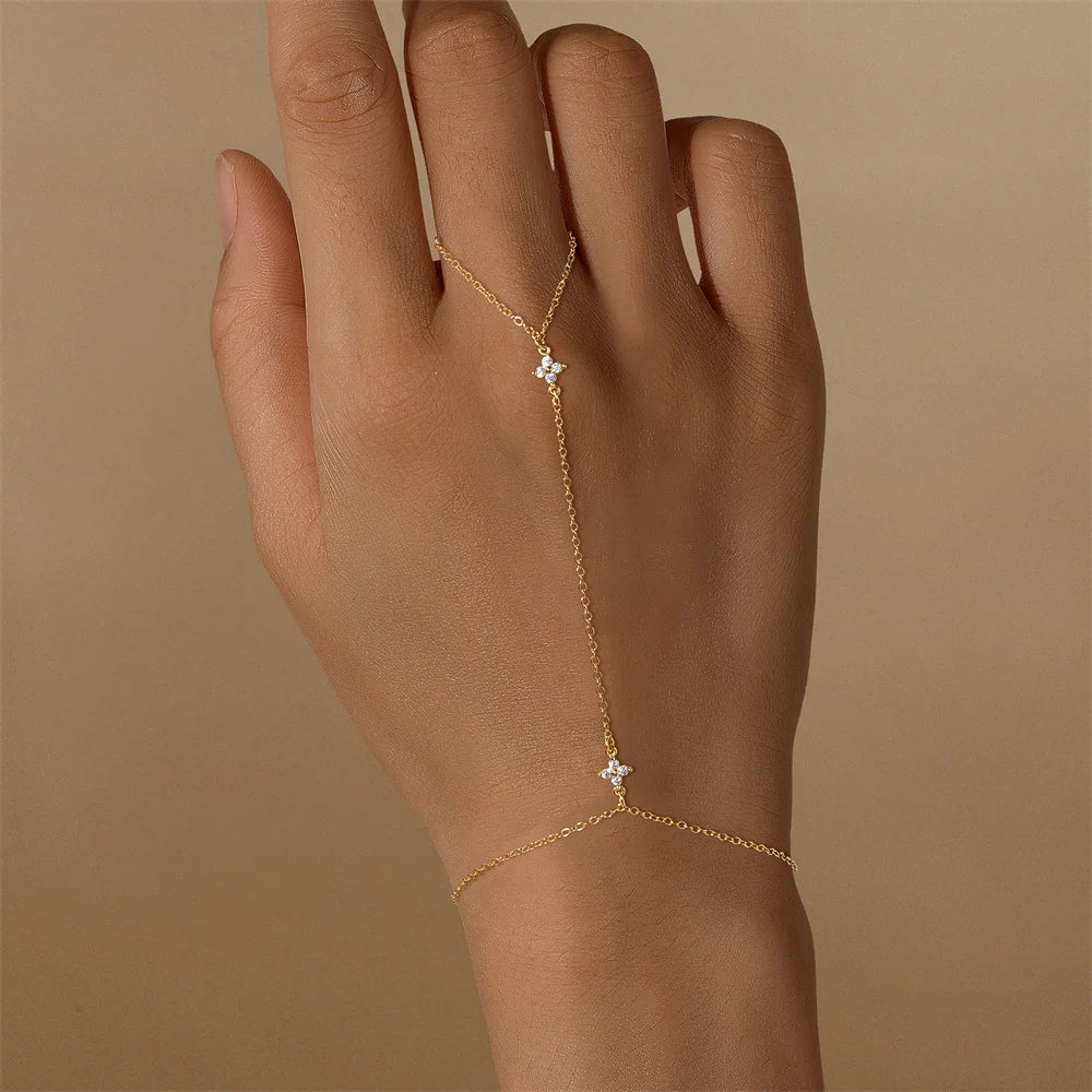 Bracelet bague Zineb argent zirconium