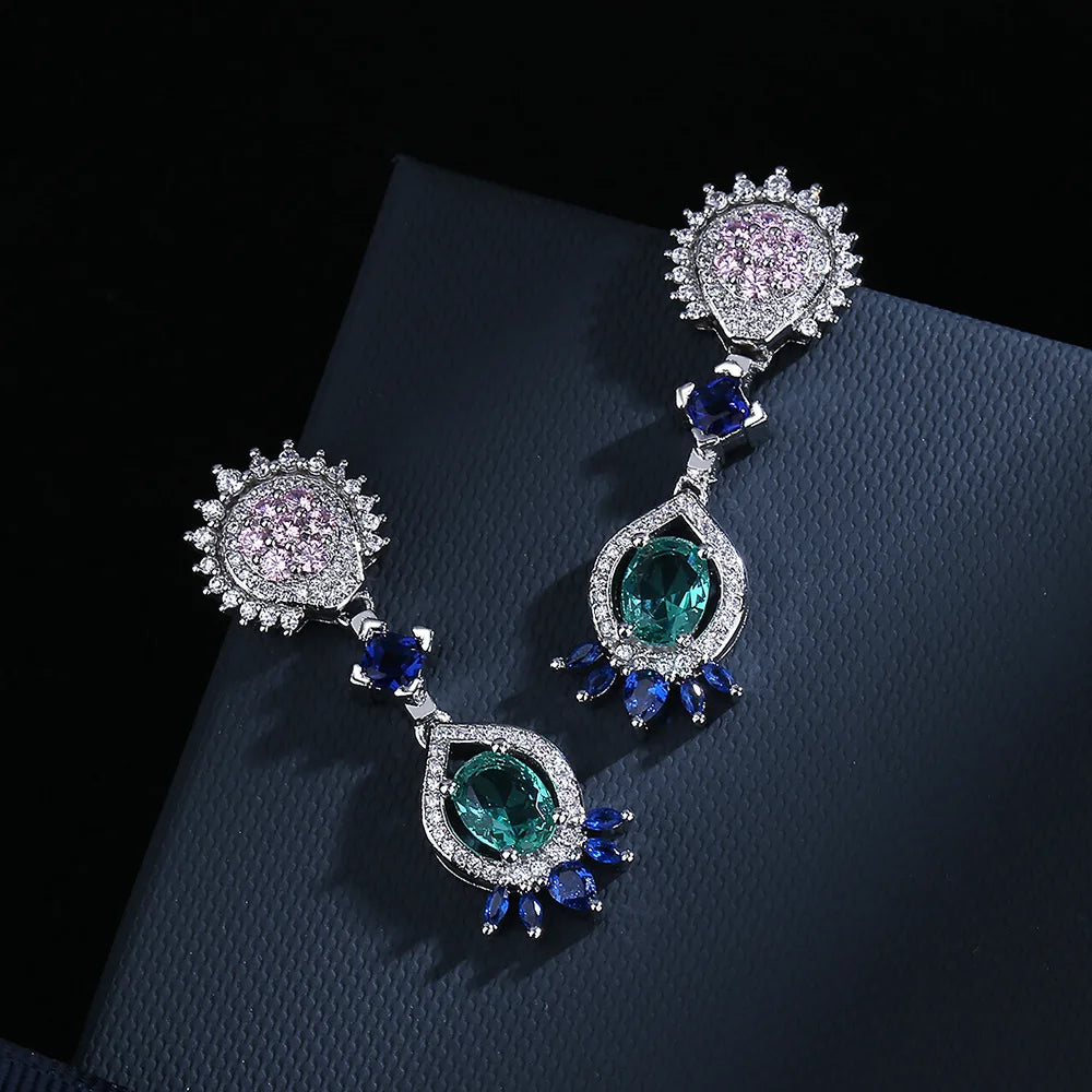 Boucles d'oreilles Cheryne argent zirconium cristal