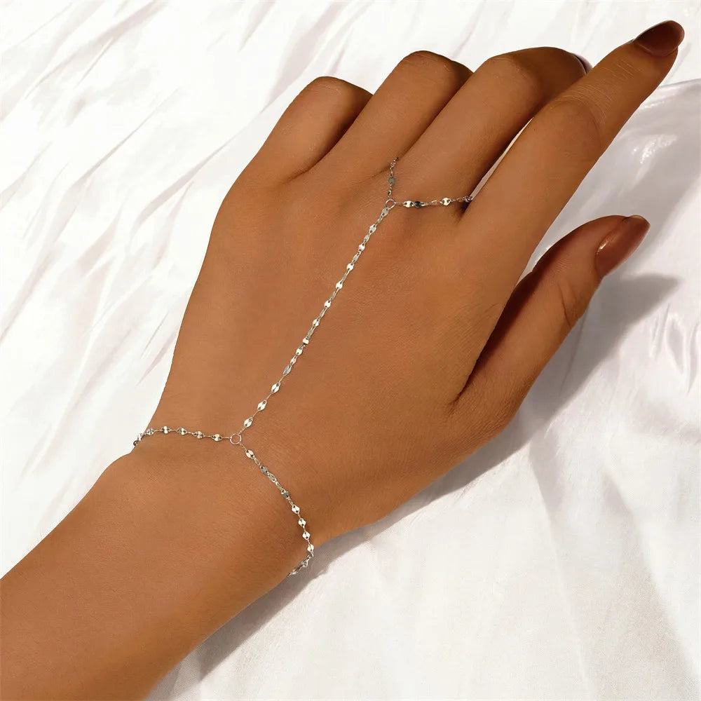 Bracelet bague Zineb argent zirconium