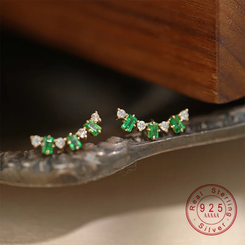 Boucles d'oreilles Ginny argent plaqué or zirconium