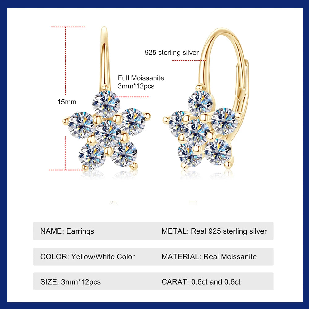 Boucles d'oreilles Live argent et moissanite diamand