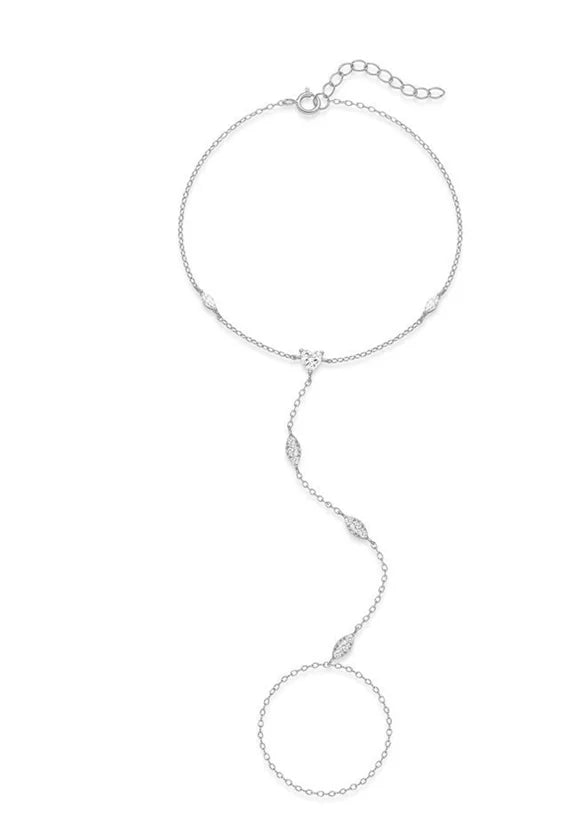 Bracelet bague Zineb argent zirconium