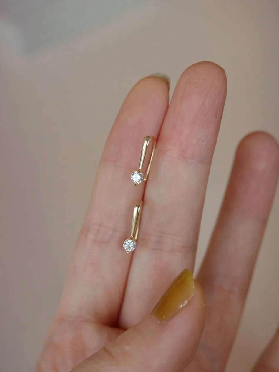 Boucles d'oreilles Inaya argent plaqué or 14K