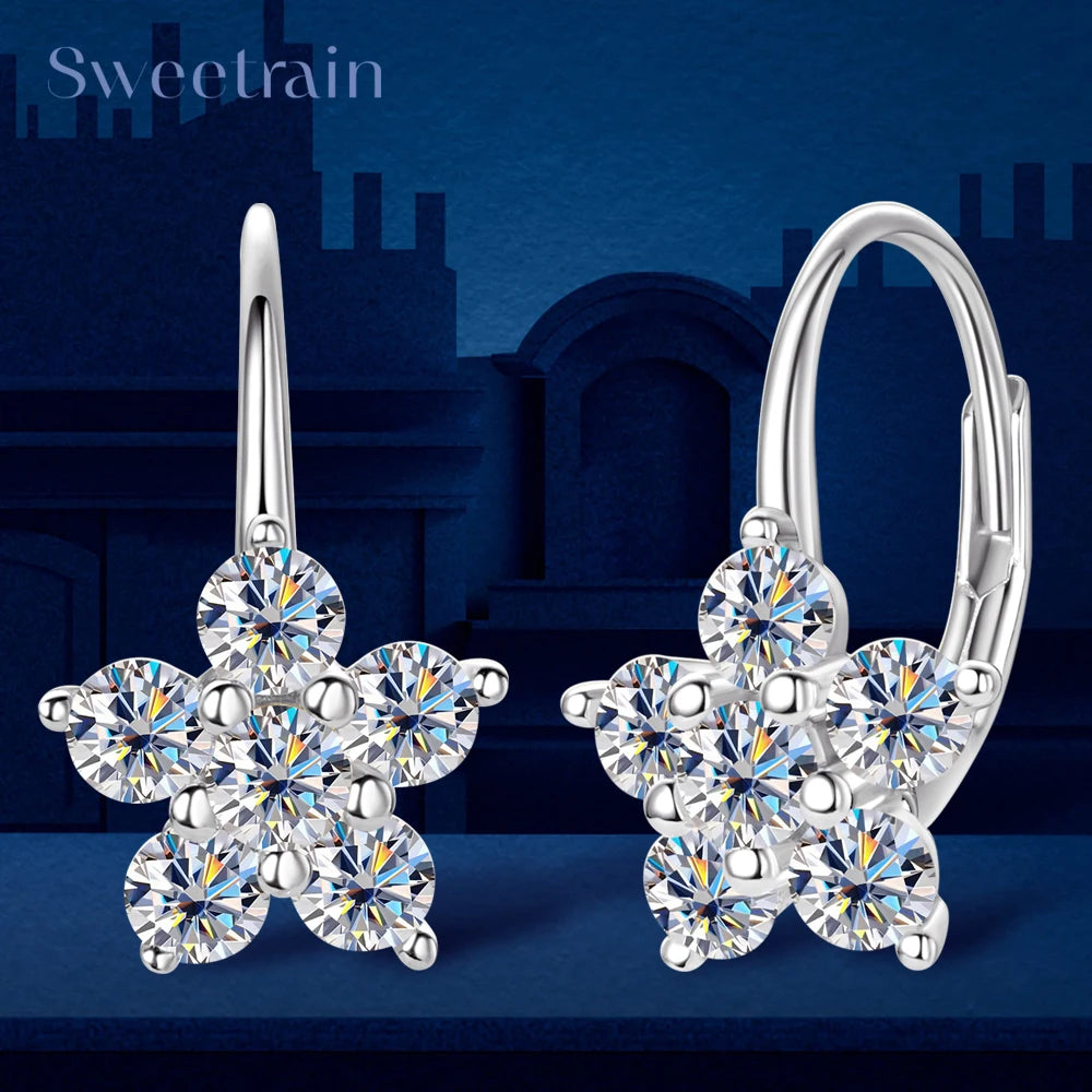 Boucles d'oreilles Live argent et moissanite diamand