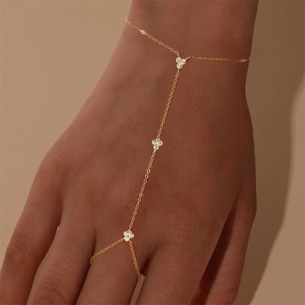Bracelet bague Zineb argent zirconium
